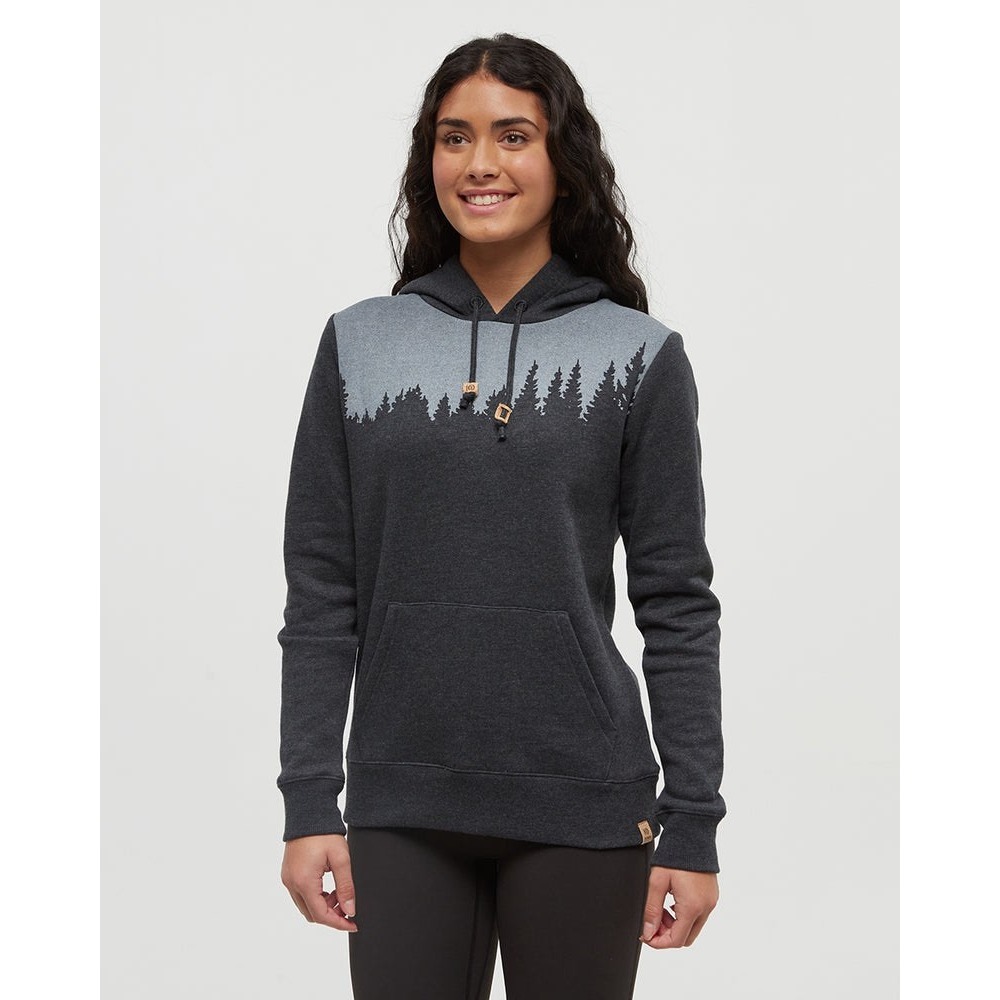 Tentree Women's Juniper Hoodie Charcoal Grey Tree Graphic Sweatshirt‎ Size Small
